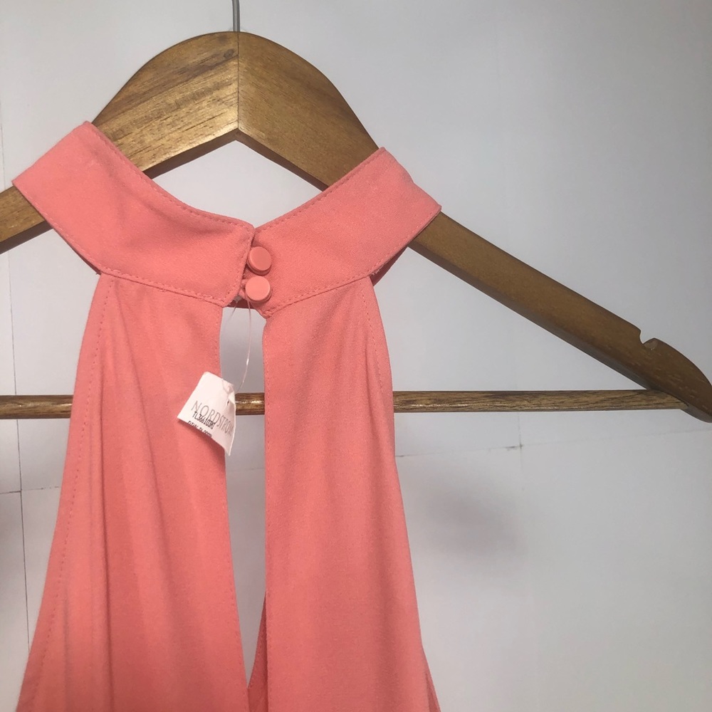 NWT Leith Pink High Collar V Neck Mini Sleeveless Dress Nordstrom Size XS - Picture 7 of 13